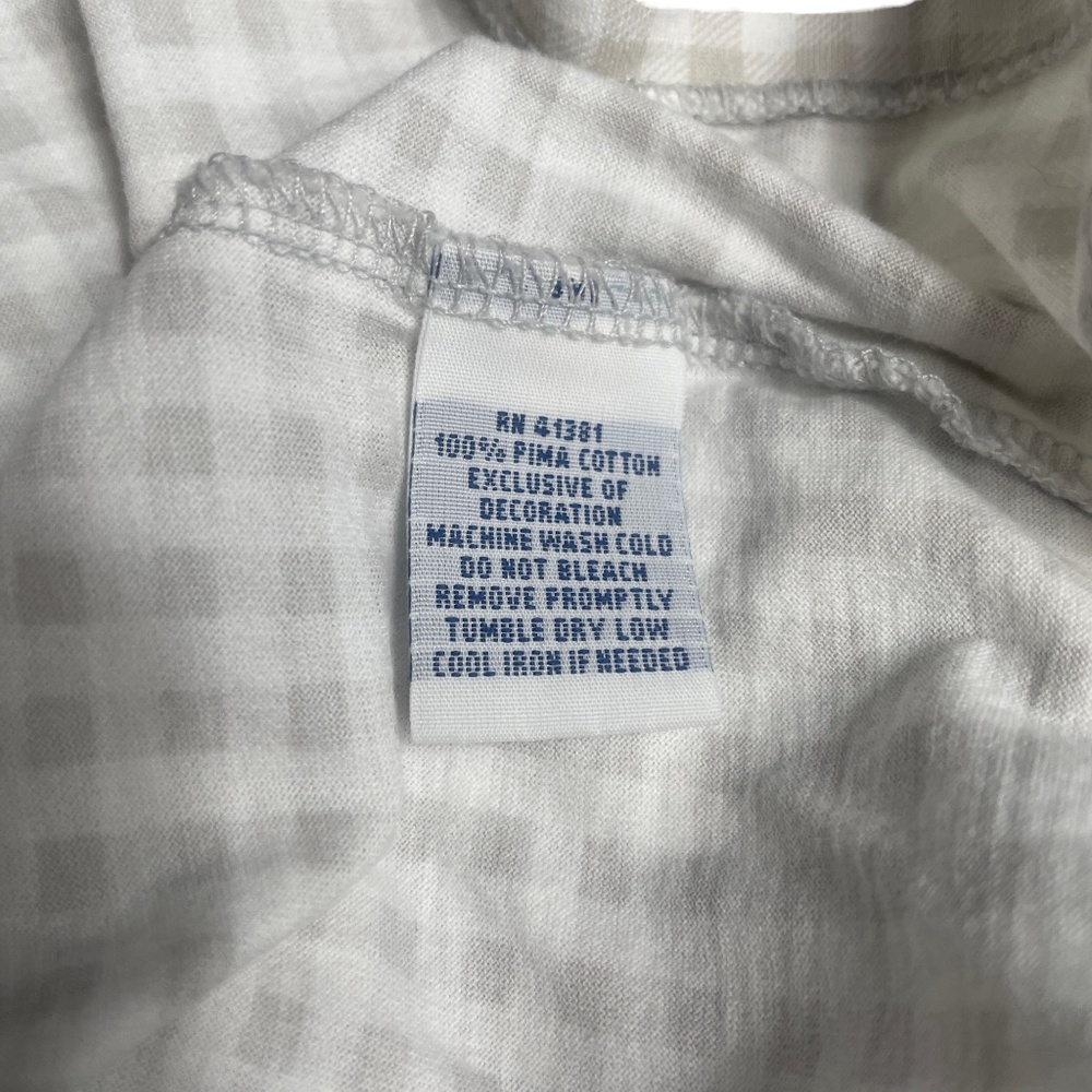 Polo Golf Men's XXL Polo Short Sleeve Taupe White Check‎ 1/4 Button 100% Cotton - Picture 4 of 7